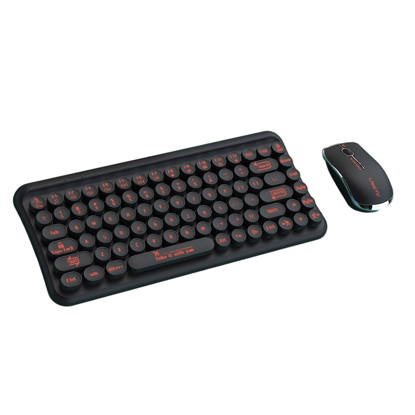 2.4G 85 Key Cordless Keyboard Mouse Set Full Size Quiet for PC Laptop Home Black