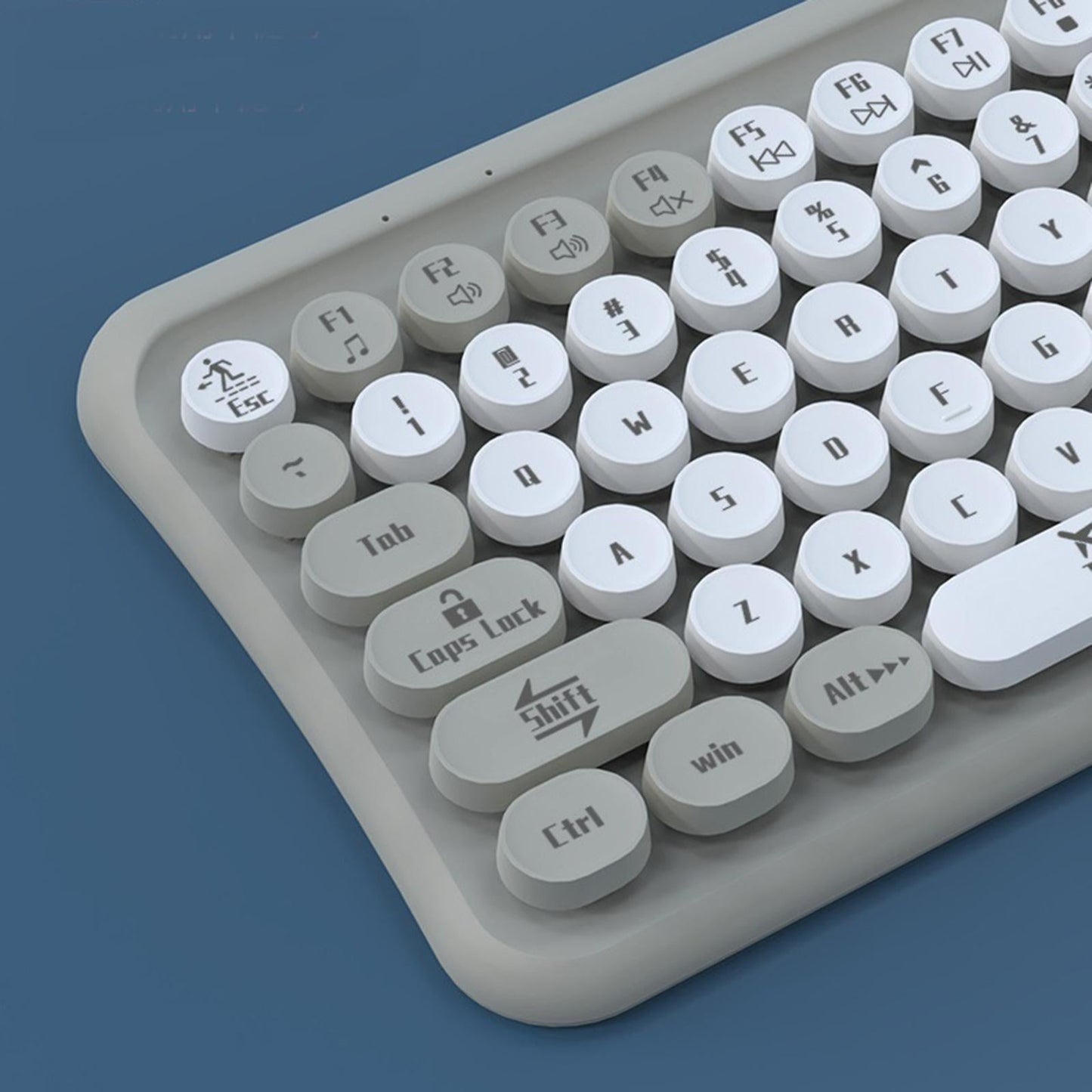 2.4G 85 Key Cordless Keyboard Mouse Set Full Size Quiet for PC Laptop Home Gray