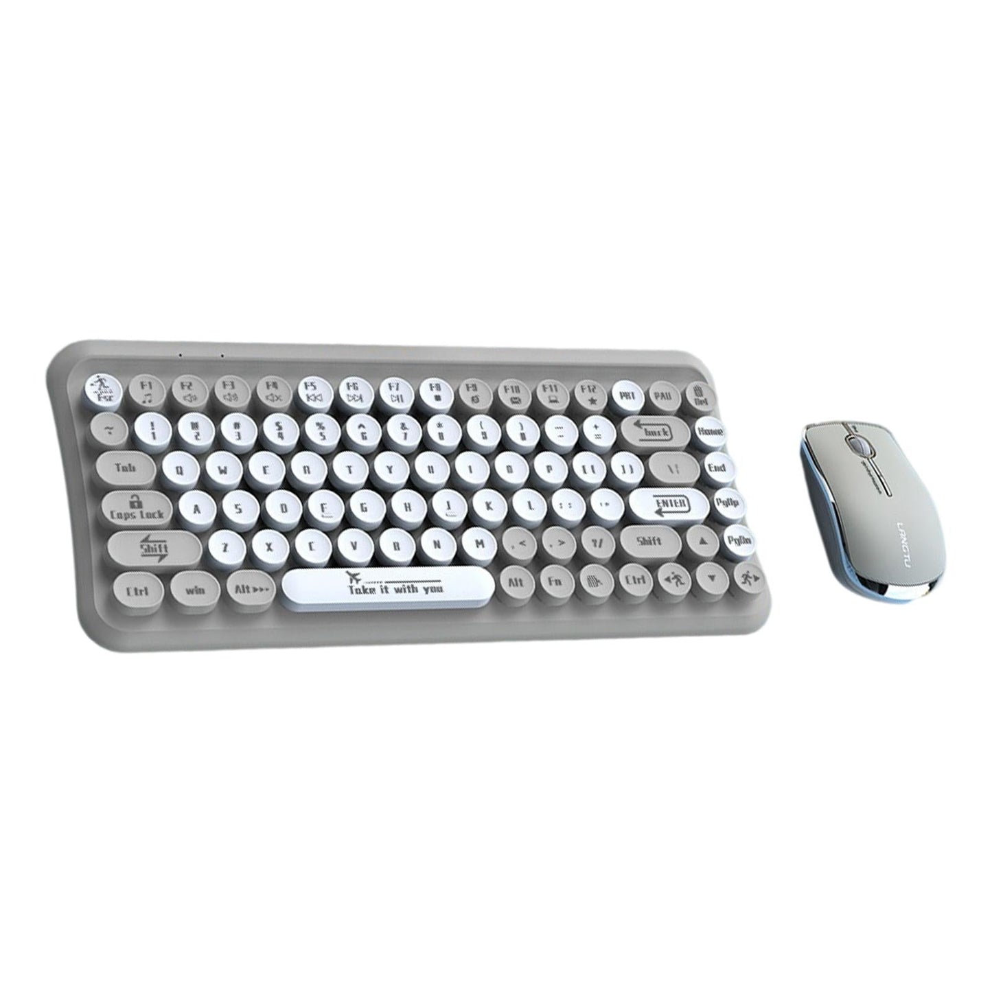 2.4G 85 Key Cordless Keyboard Mouse Set Full Size Quiet for PC Laptop Home Gray