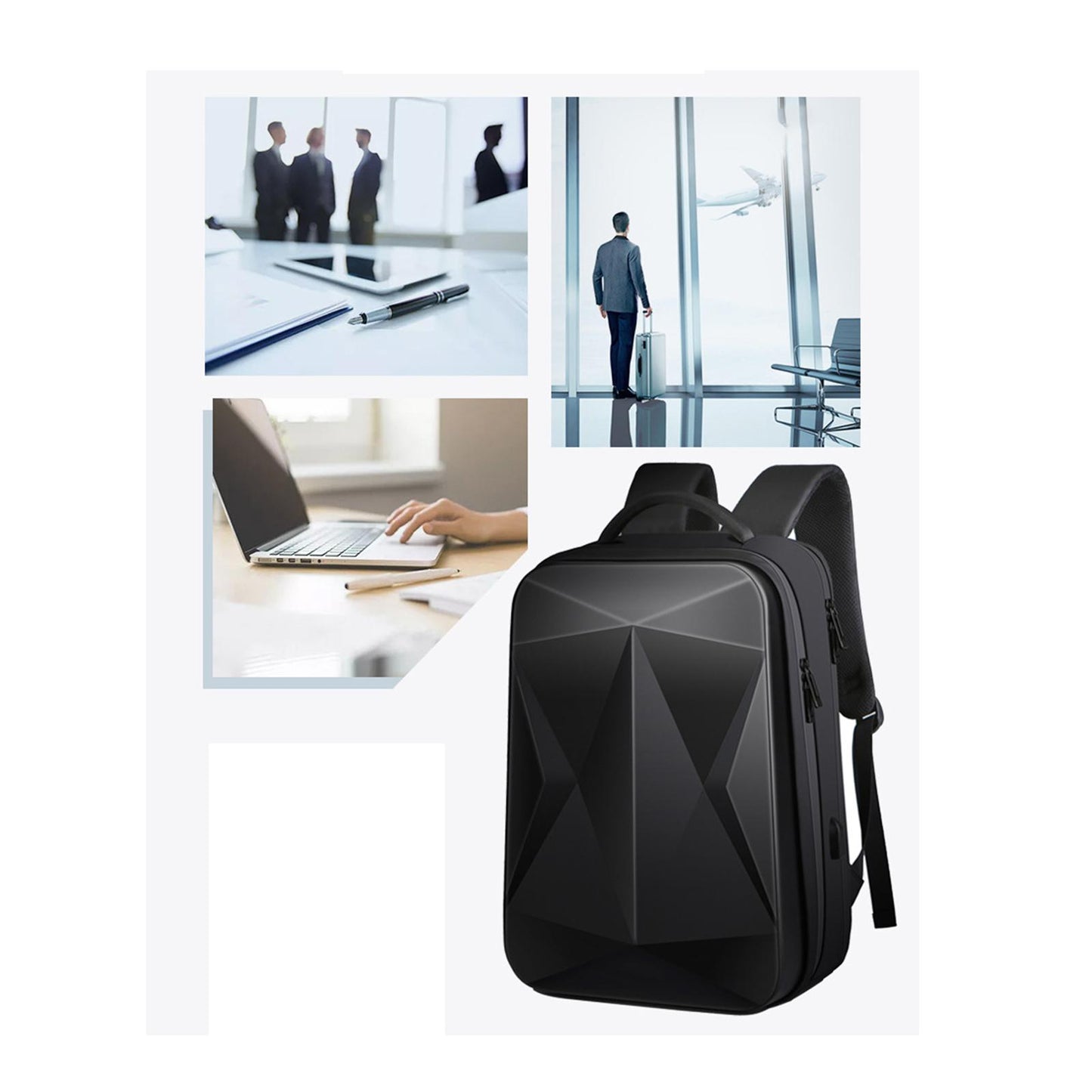 Waterproof Laptop Backpack Resistant Lightweight for Travel Hiking Men Gray