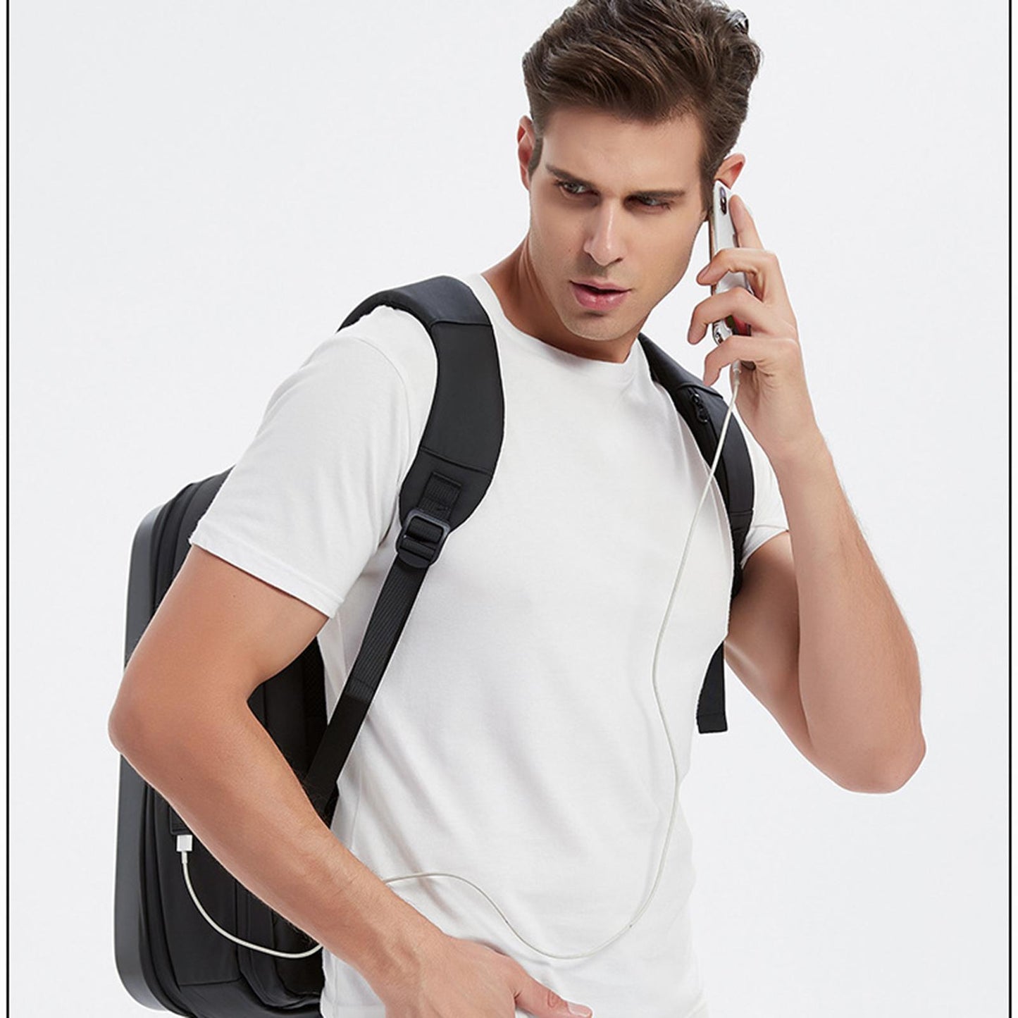 Waterproof Laptop Backpack Resistant Lightweight for Travel Hiking Men Gray