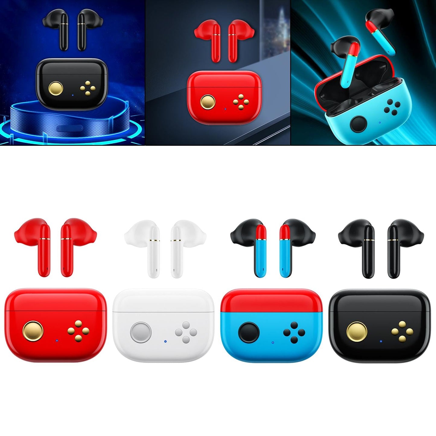 Wireless Bluetooth 5.0 Earphones NFC Touch Control in-Ear for Gaming Phones black