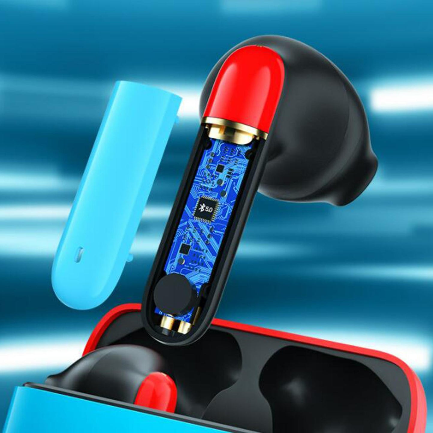 Wireless Bluetooth 5.0 Earphones NFC Touch Control in-Ear for Gaming Phones colorful