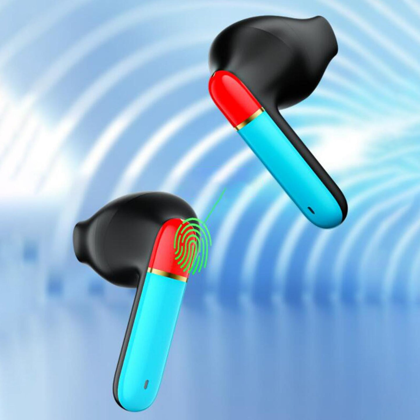 Wireless Bluetooth 5.0 Earphones NFC Touch Control in-Ear for Gaming Phones colorful