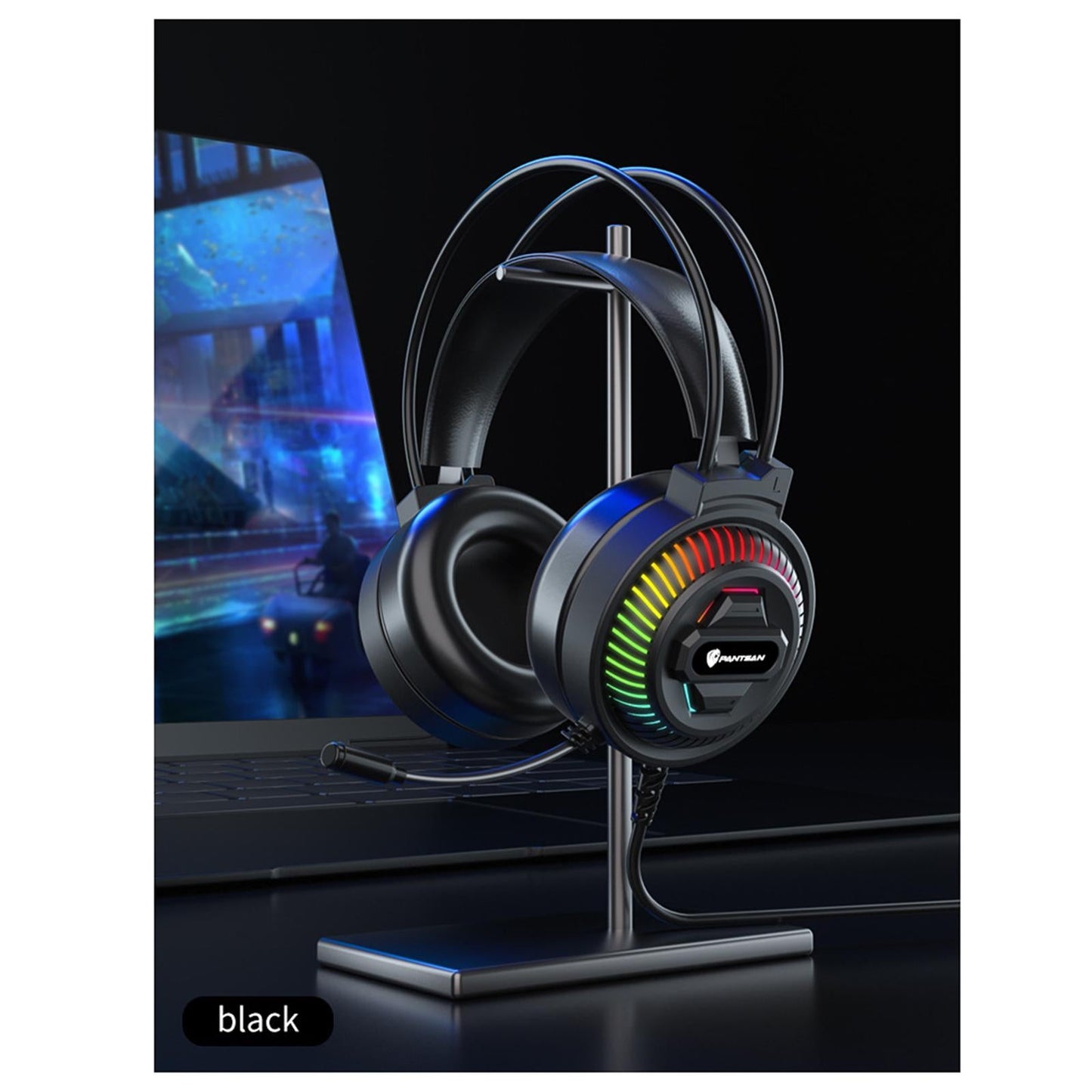 On-Ear 3.5mm Stereo Headsets Earphone with Microphone AUX No Light