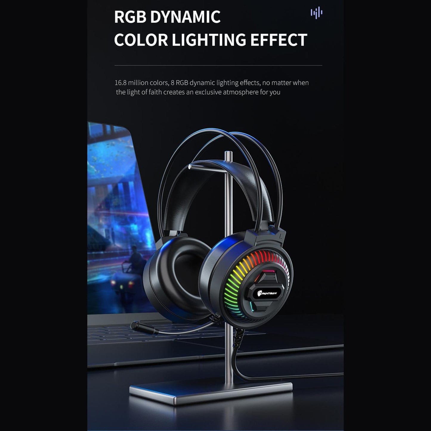 On-Ear 3.5mm Stereo Headsets Earphone with Microphone AUX No Light