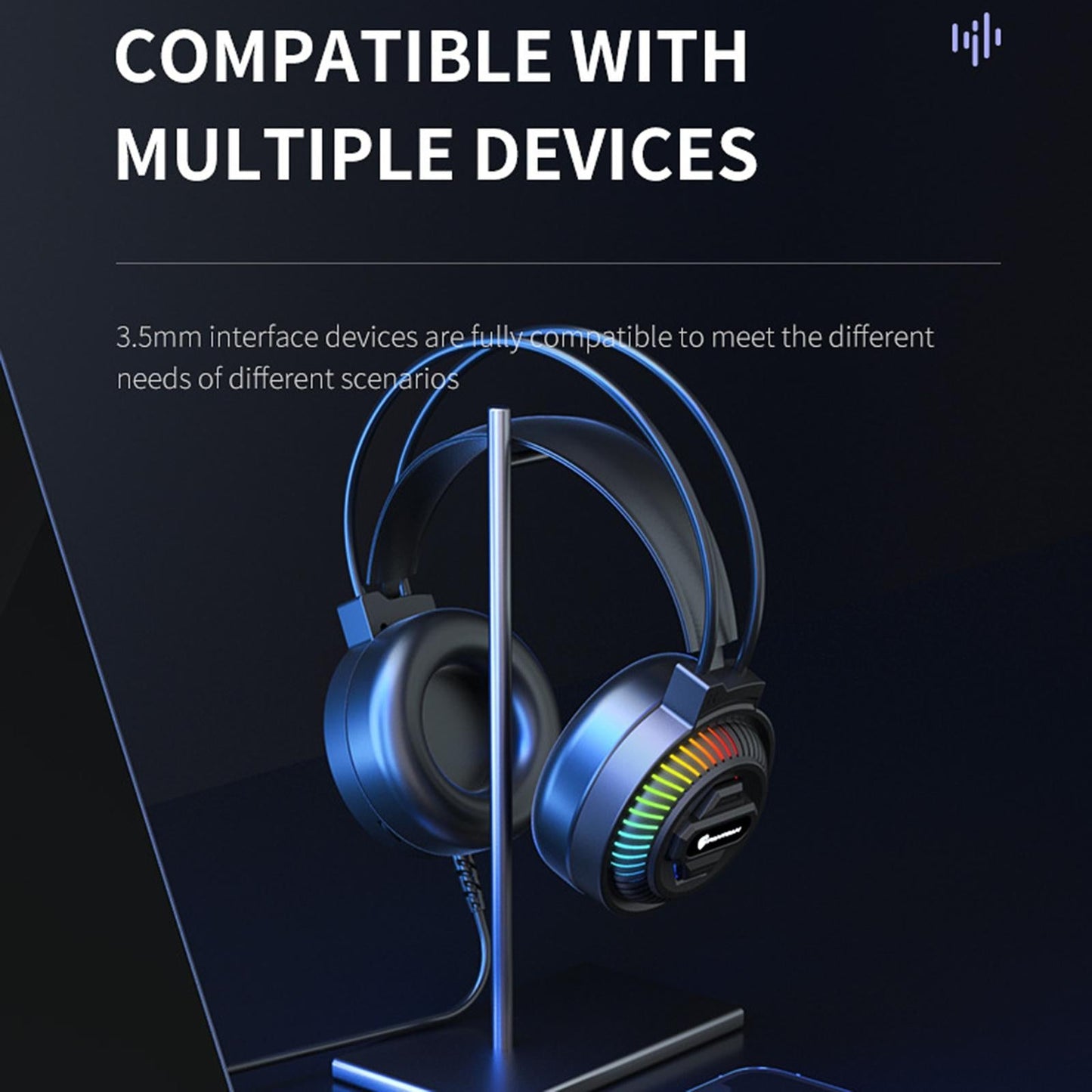 On-Ear 3.5mm Stereo Headsets Earphone with Microphone AUX No Light