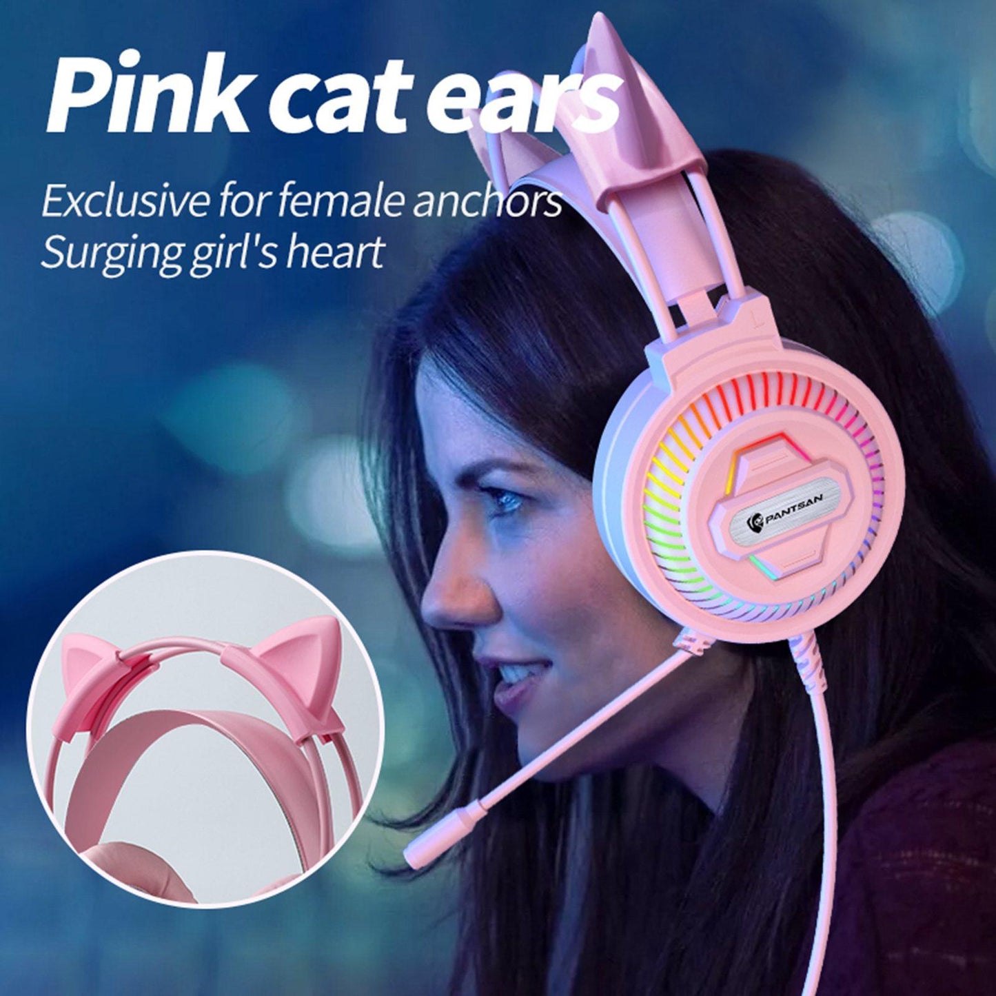 On-Ear 3.5mm Stereo Headsets Earphone with Microphone 7.1 with USB