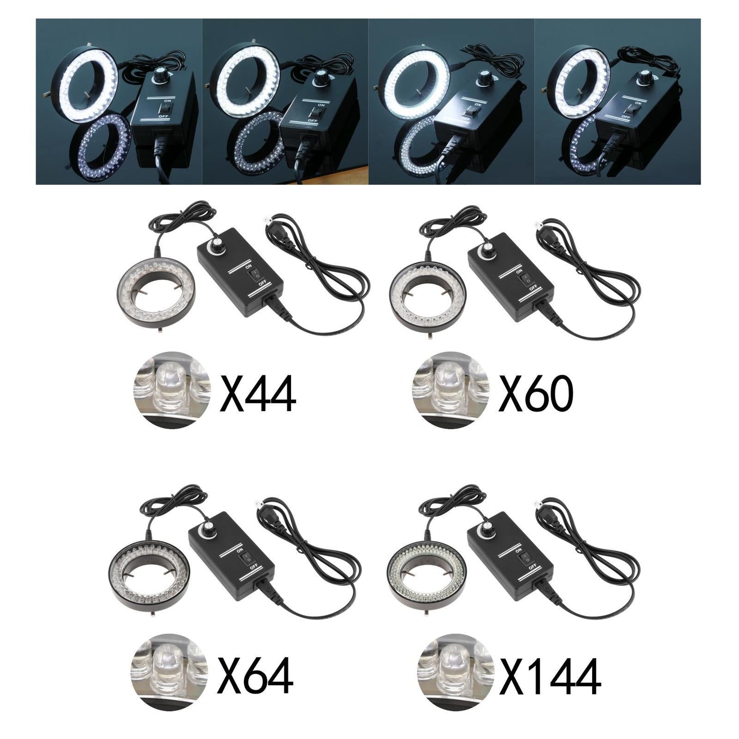 LED Ring Light Electronics 6500K Lamp for Stereo Microscope & Camera 44pcs