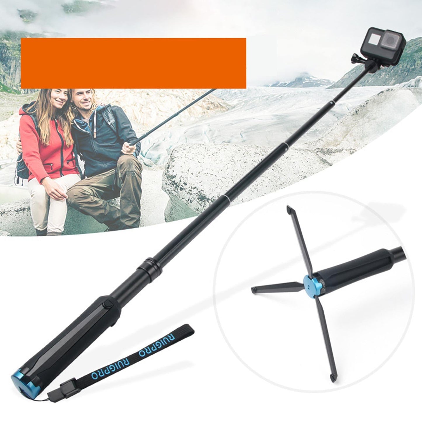 Portable Selfie Stick Tripod Stand Holder Kits for Cameras with Long Screw