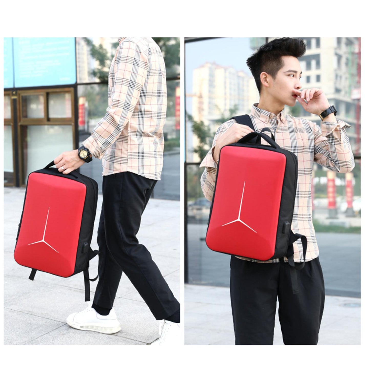 Water Resistant Laptop Backpack with USB Port Clean Design for Boys Girls blue with lock