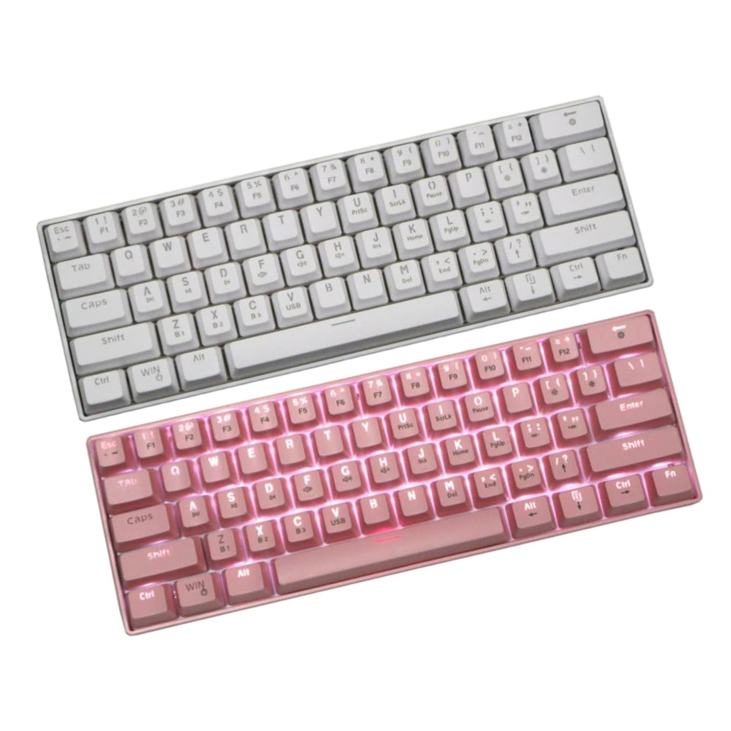 Mechanical Gaming Keyboard Backlit Axis Multi Color RGB for Linux Pink