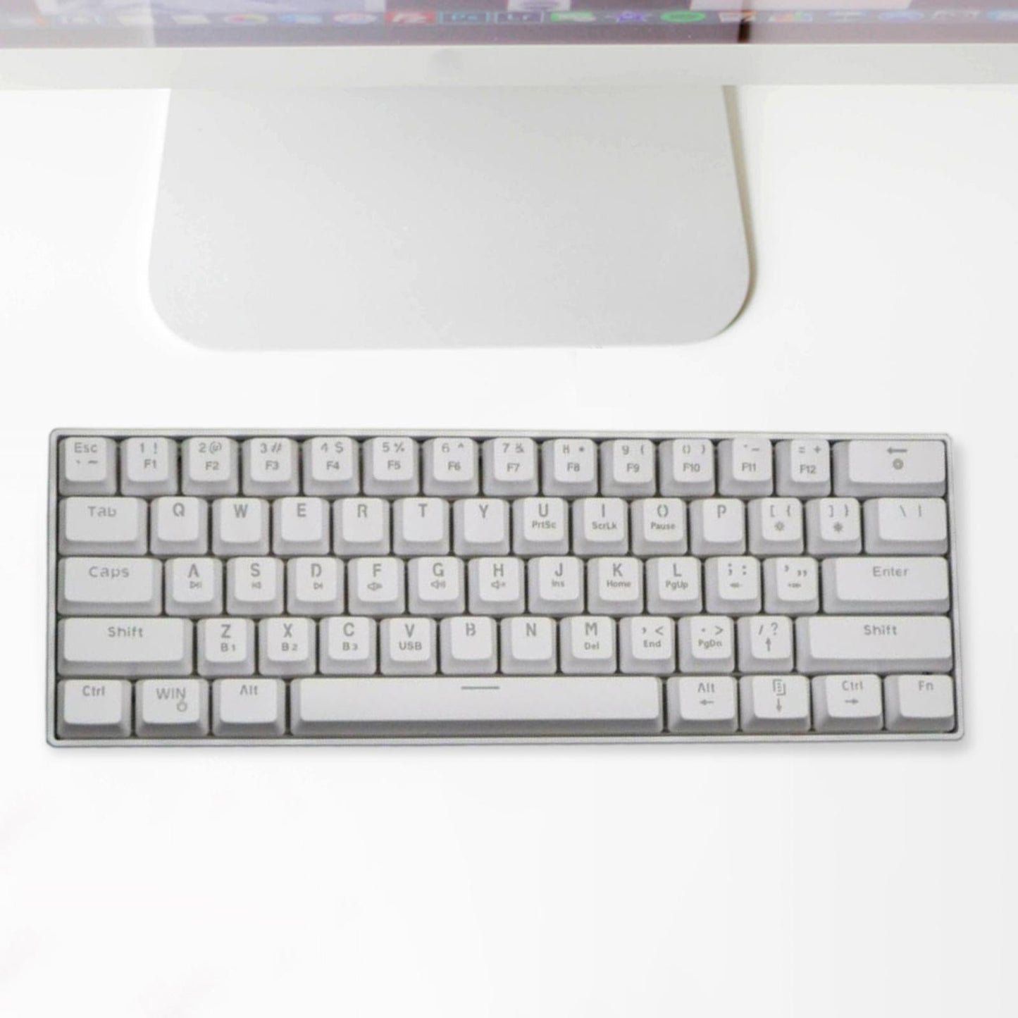 Mechanical Gaming Keyboard Backlit Axis Multi Color RGB for Linux White