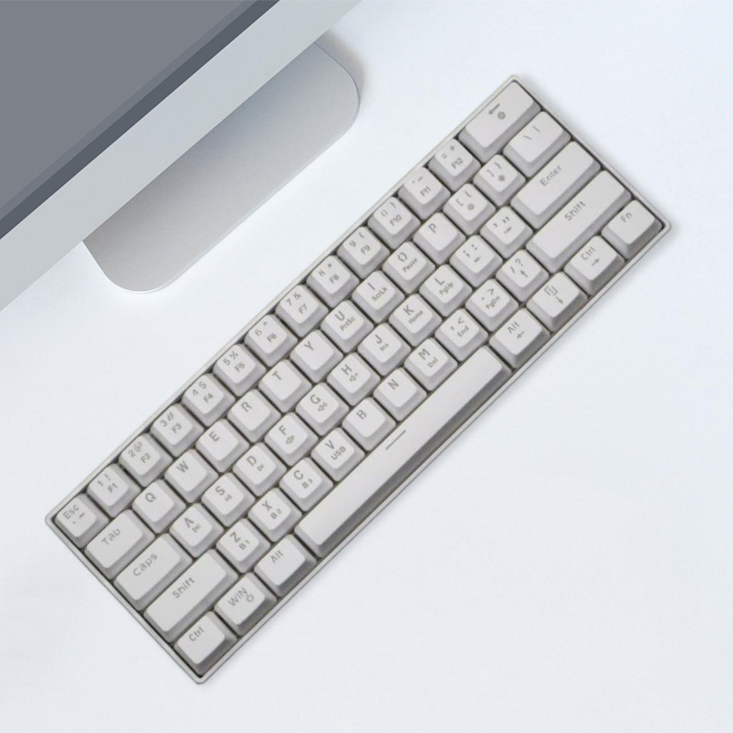 Mechanical Gaming Keyboard Backlit Axis Multi Color RGB for Linux White