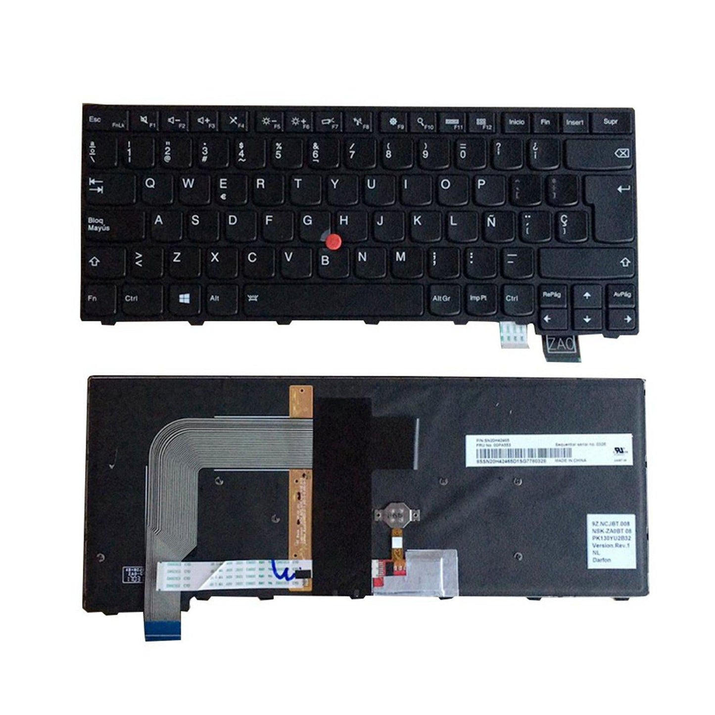 Spain Layout NO Backlit Laptop Keyboard fits for Lenovo Thinkpad T470S T460S