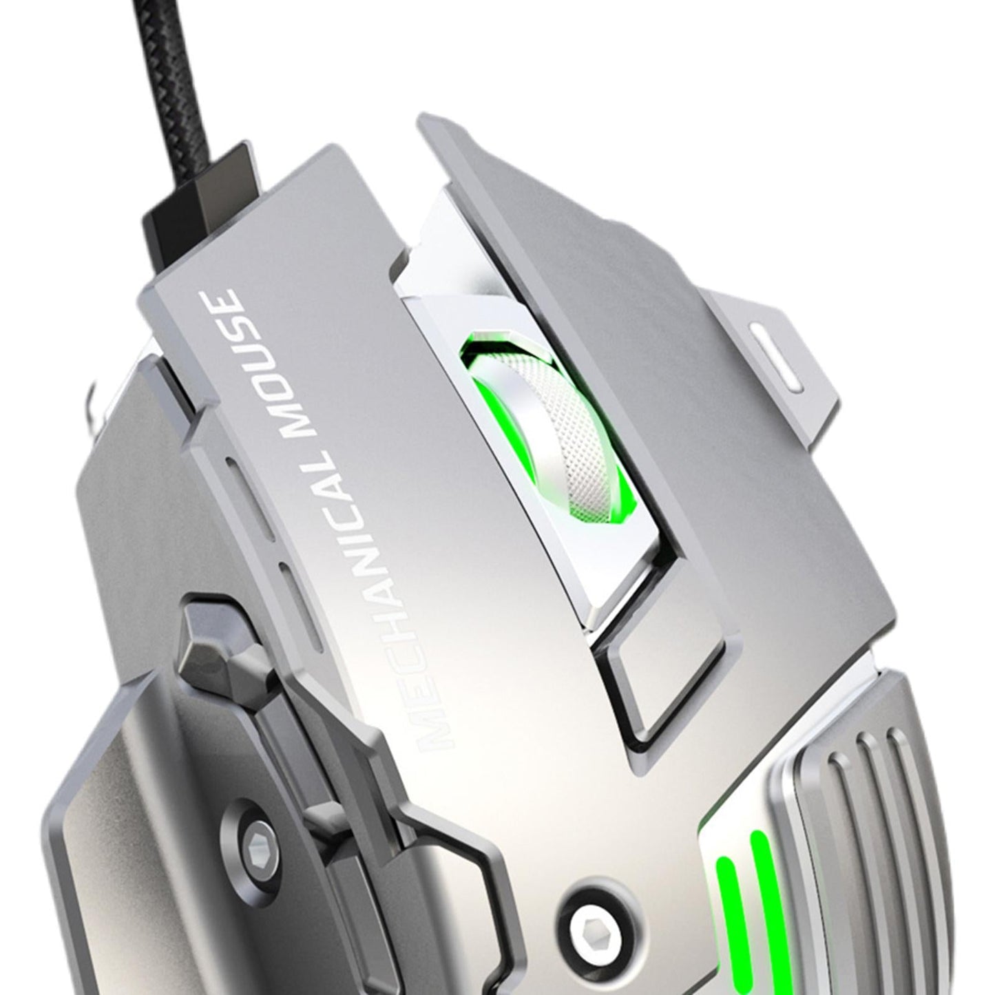 Gaming Mouse 7 Buttons 7200DPI Backlit for Computer Laptop Desktop PC Silver