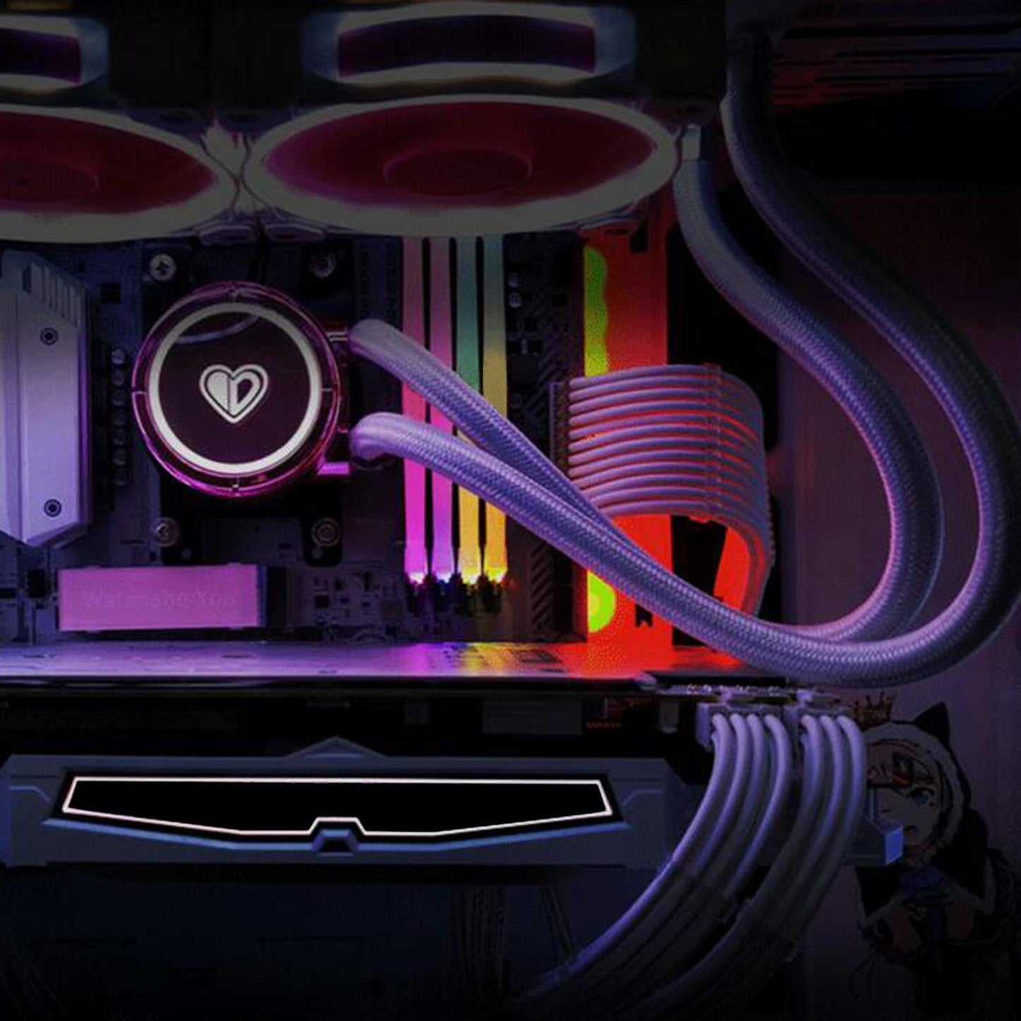 ATX Sleeved Cable 30cm Nylon 24Pin PVC Extension for Power Supply Case PC