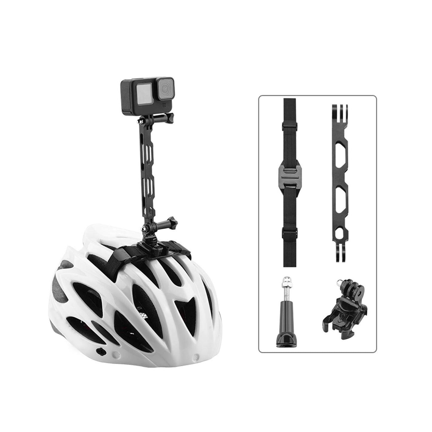 Helmet Mount Strap Bracket Arm Stick Aluminium Vented for 10 9 8 7 6 5 Helmet Holder + rod