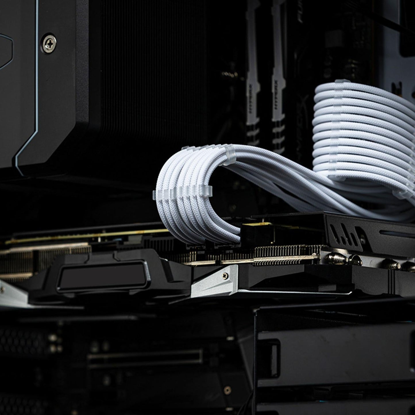 24 Pcs Cable Comb GPU 6 Pin 8 Pin Motherboard 24 Pin for 3.0 to 3.6mm Clip White