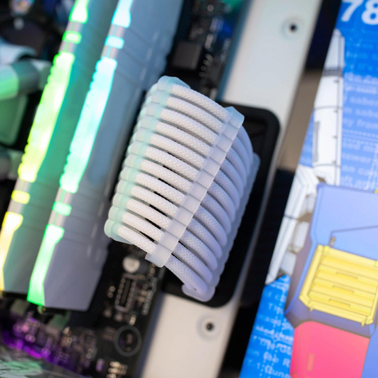 24 Pcs Cable Comb GPU 6 Pin 8 Pin Motherboard 24 Pin for 3.0 to 3.6mm Clip White