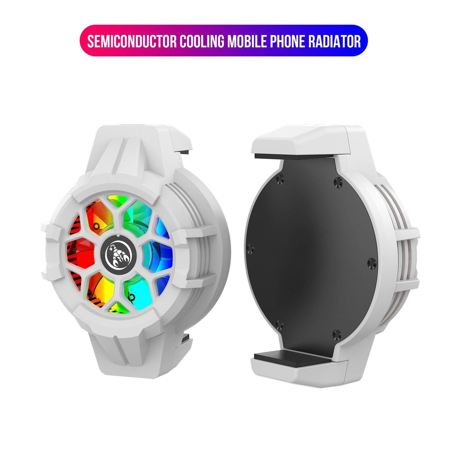 Mobile Phone Radiator Retractable for Live Stream for 4 to 6.5 Phones White"