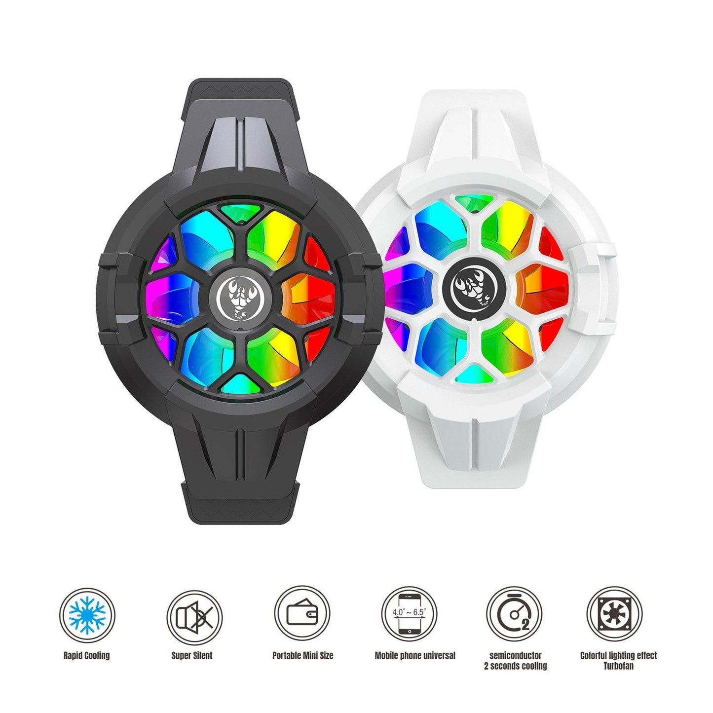 Mobile Phone Radiator Retractable for Live Stream for 4 to 6.5 Phones White"