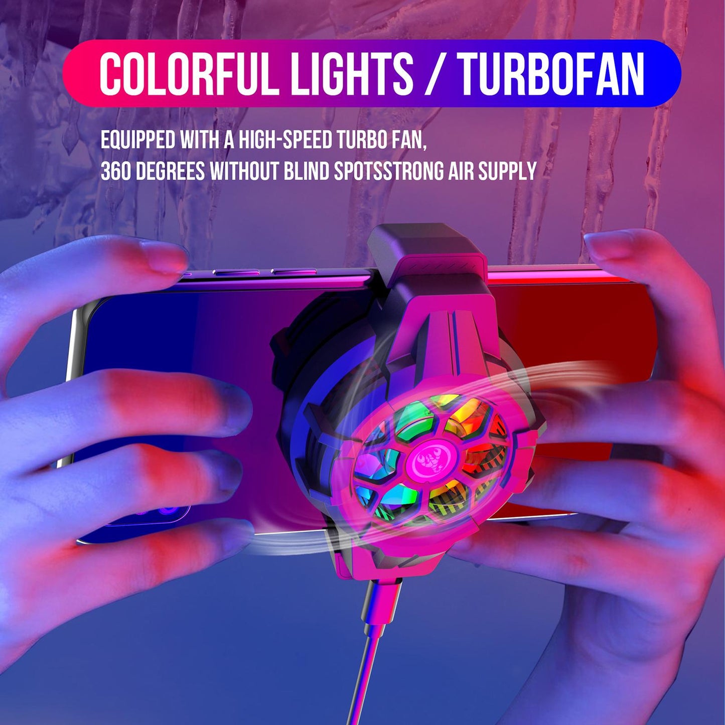 Mobile Phone Radiator Retractable for Live Stream for 4 to 6.5 Phones White"