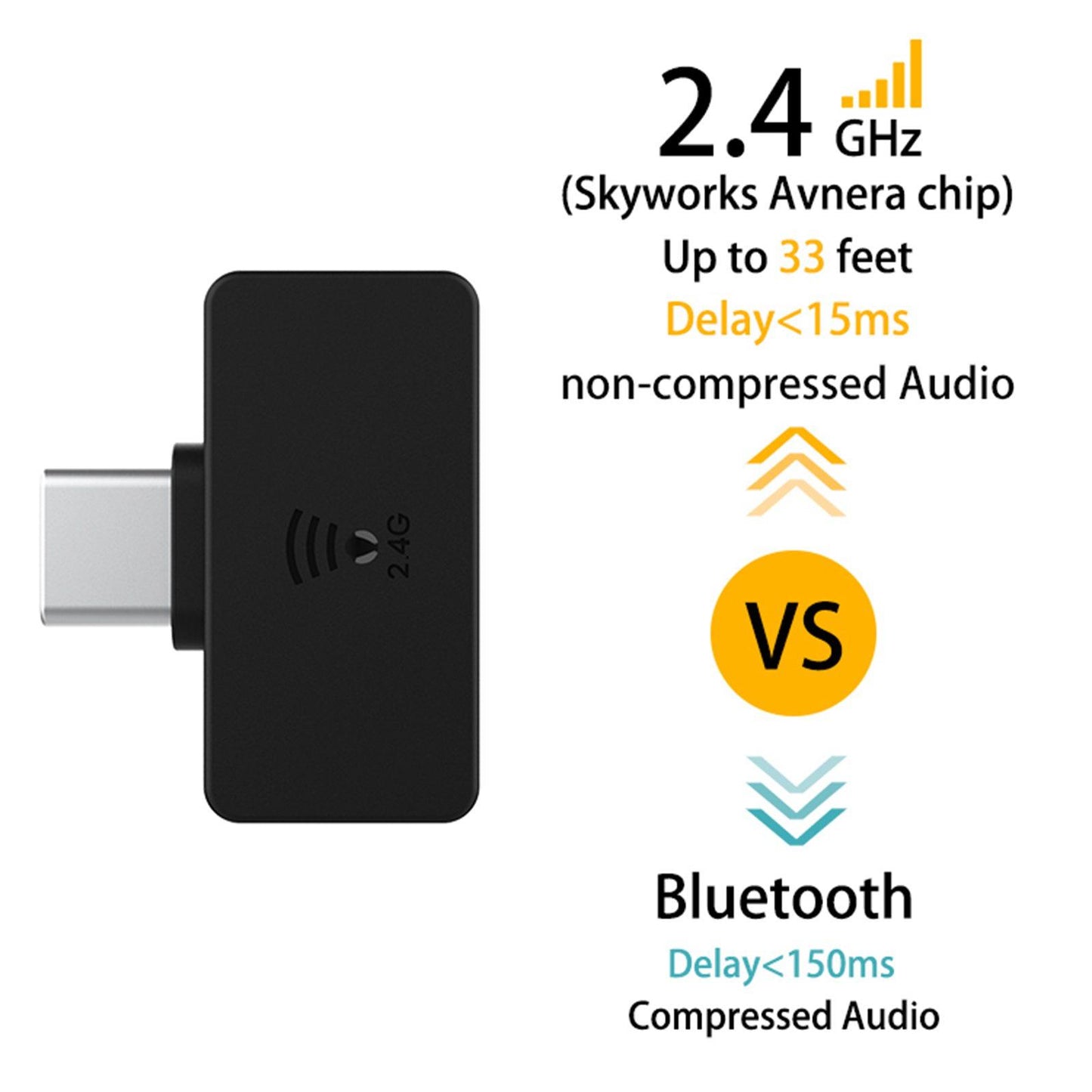 Gaming Headset Noise Cancellation for Travel USB to Type-C Adapter black