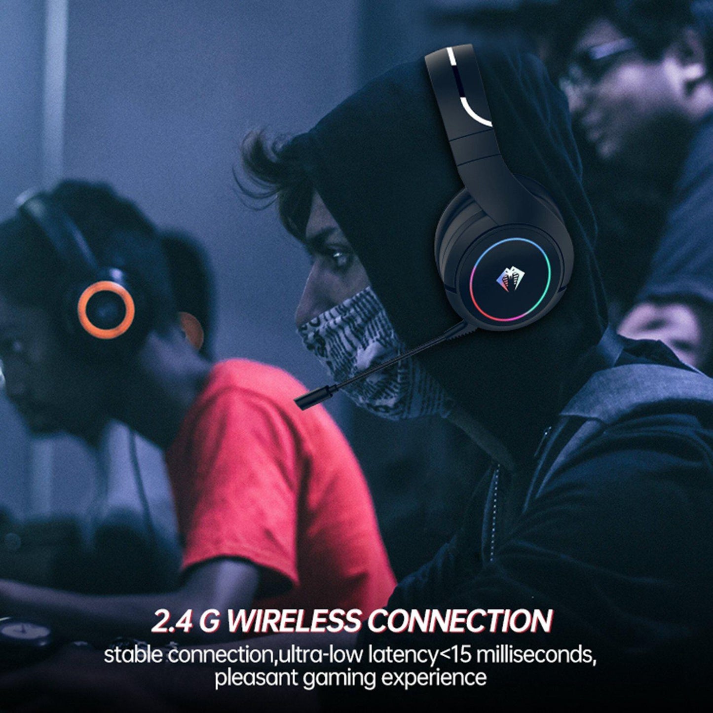 Gaming Headset Noise Cancellation for Travel USB to Type-C Adapter black