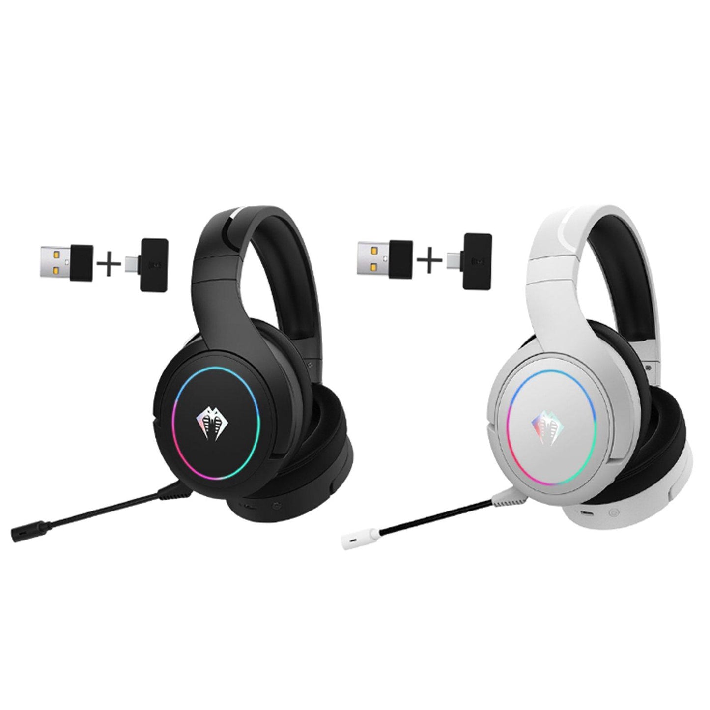 Gaming Headset Noise Cancellation for Travel USB to Type-C Adapter black