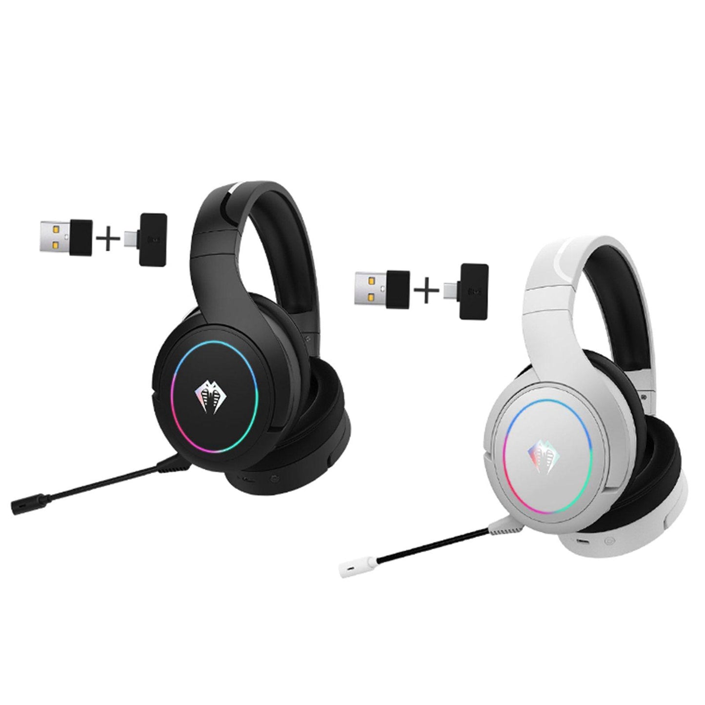 Gaming Headset Noise Cancellation for Travel USB to Type-C Adapter black