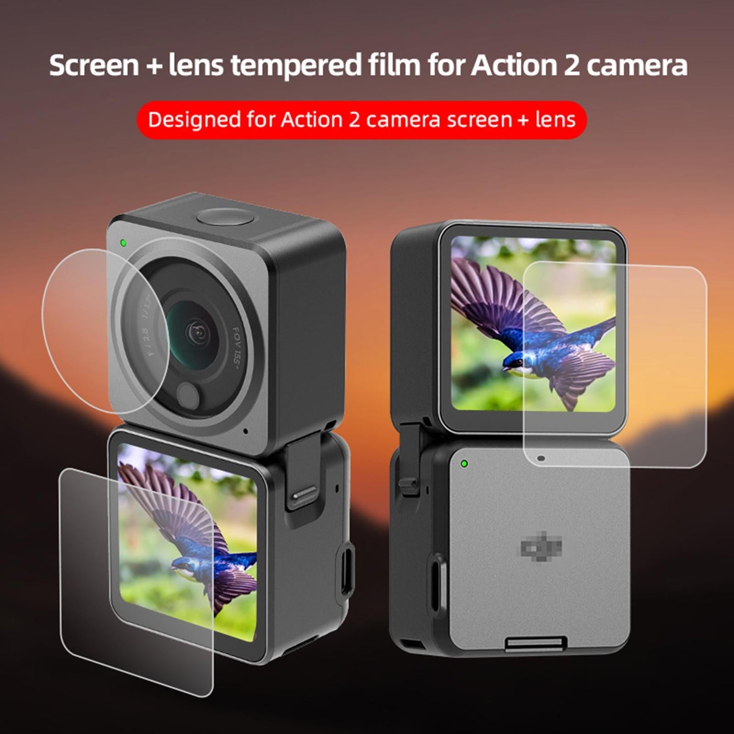 Action Protector Screen Film for DJI Action 2 Screen Protector Foils Set 1