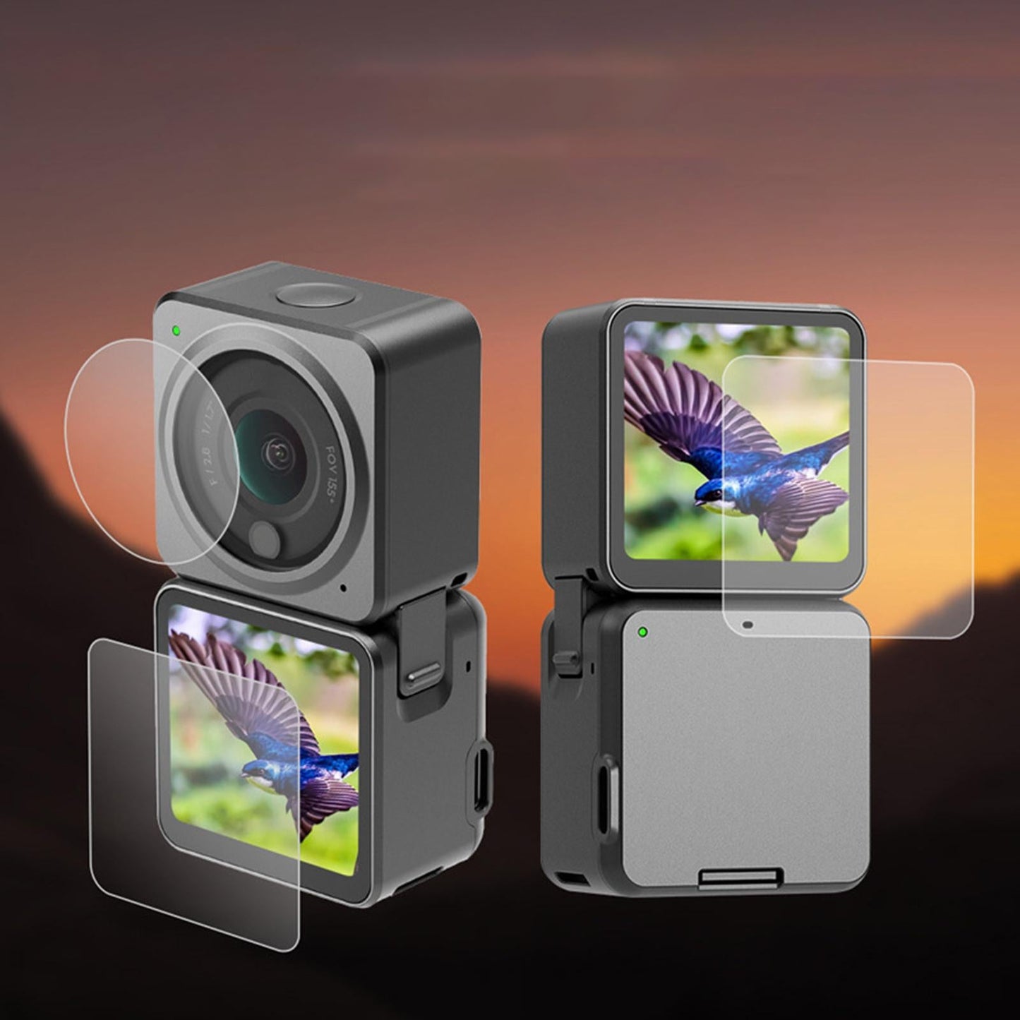 Action Protector Screen Film for DJI Action 2 Screen Protector Foils Set 1