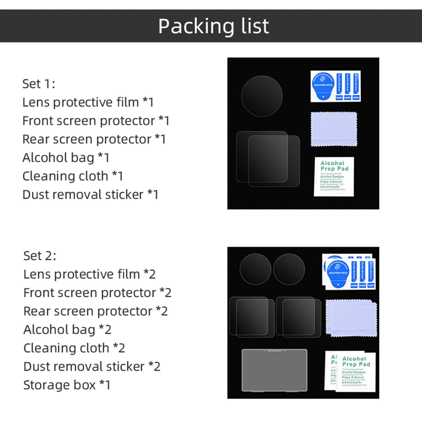 Action Protector Screen Film for DJI Action 2 Screen Protector Foils Set 2