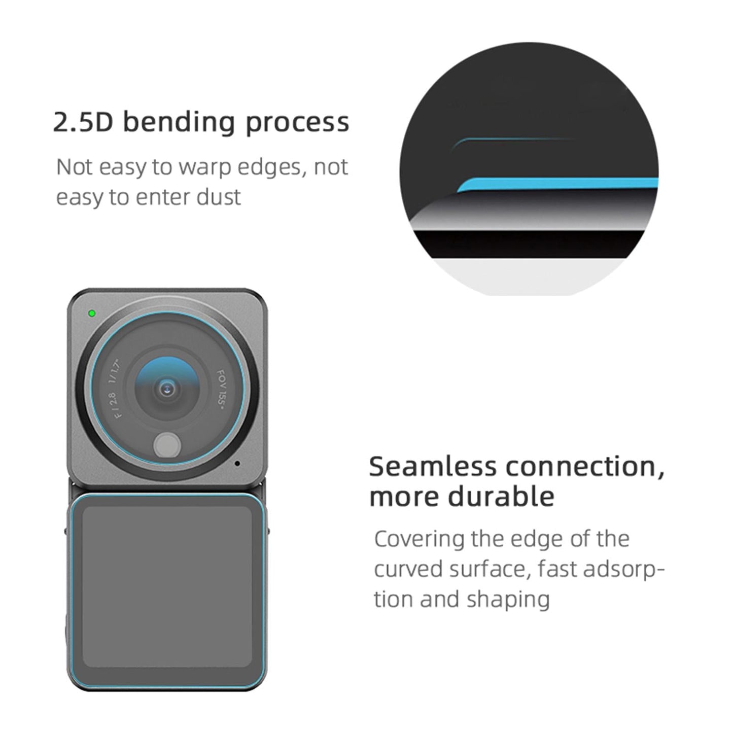 Action Protector Screen Film for DJI Action 2 Screen Protector Foils Set 2