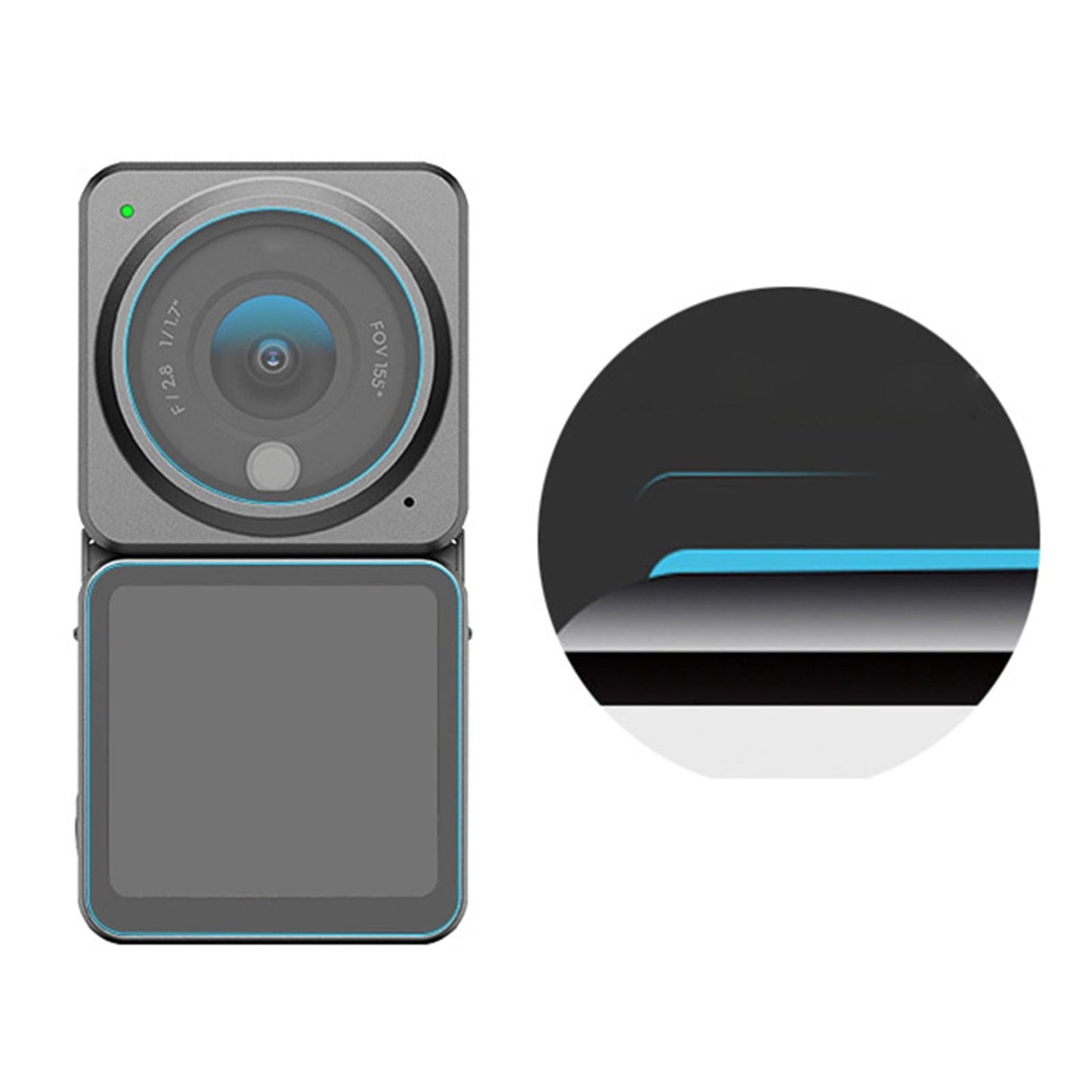 Action Protector Screen Film for DJI Action 2 Screen Protector Foils Set 2