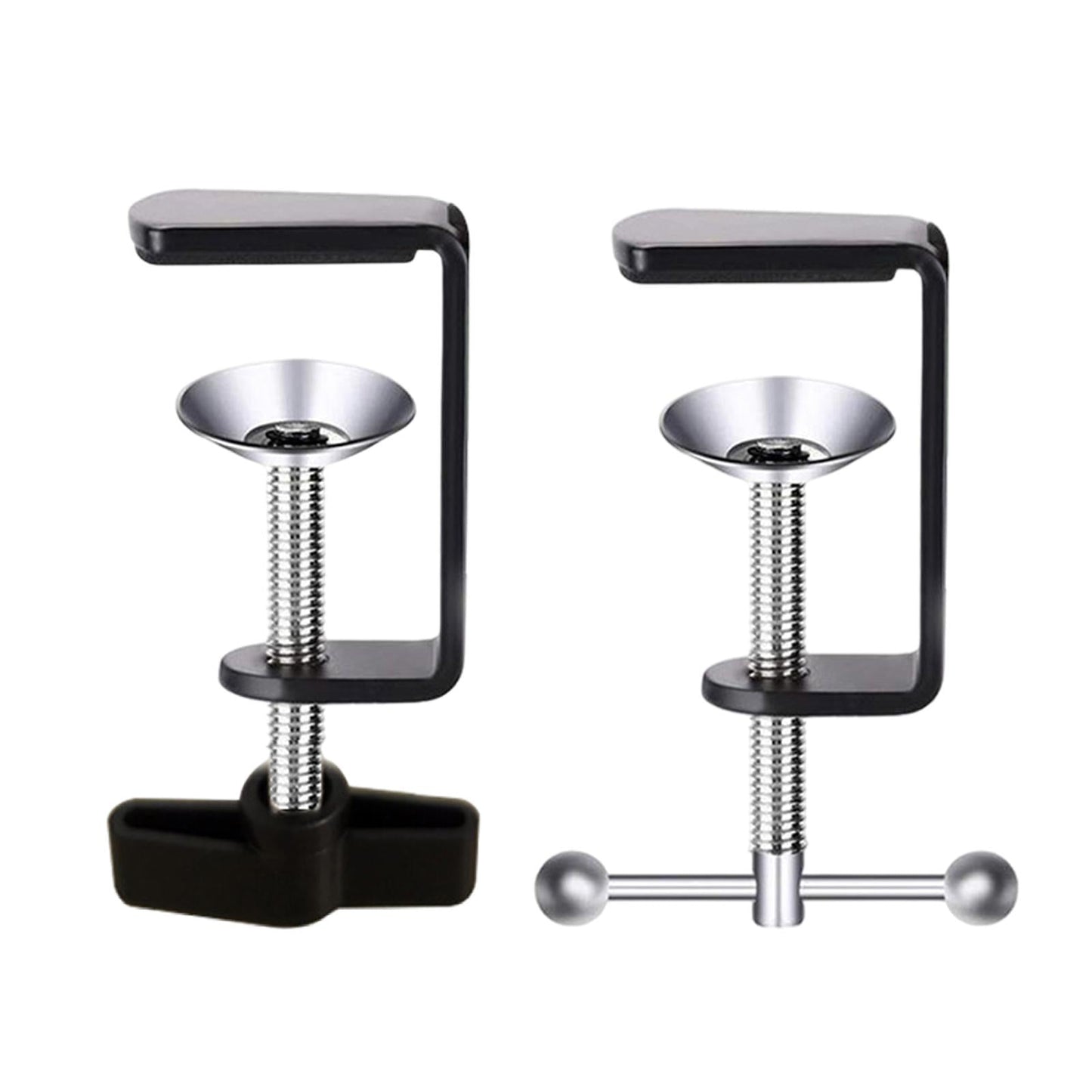 C Shape Table Mount Fixed Clip Wide Application for Desktop Desk silver knob