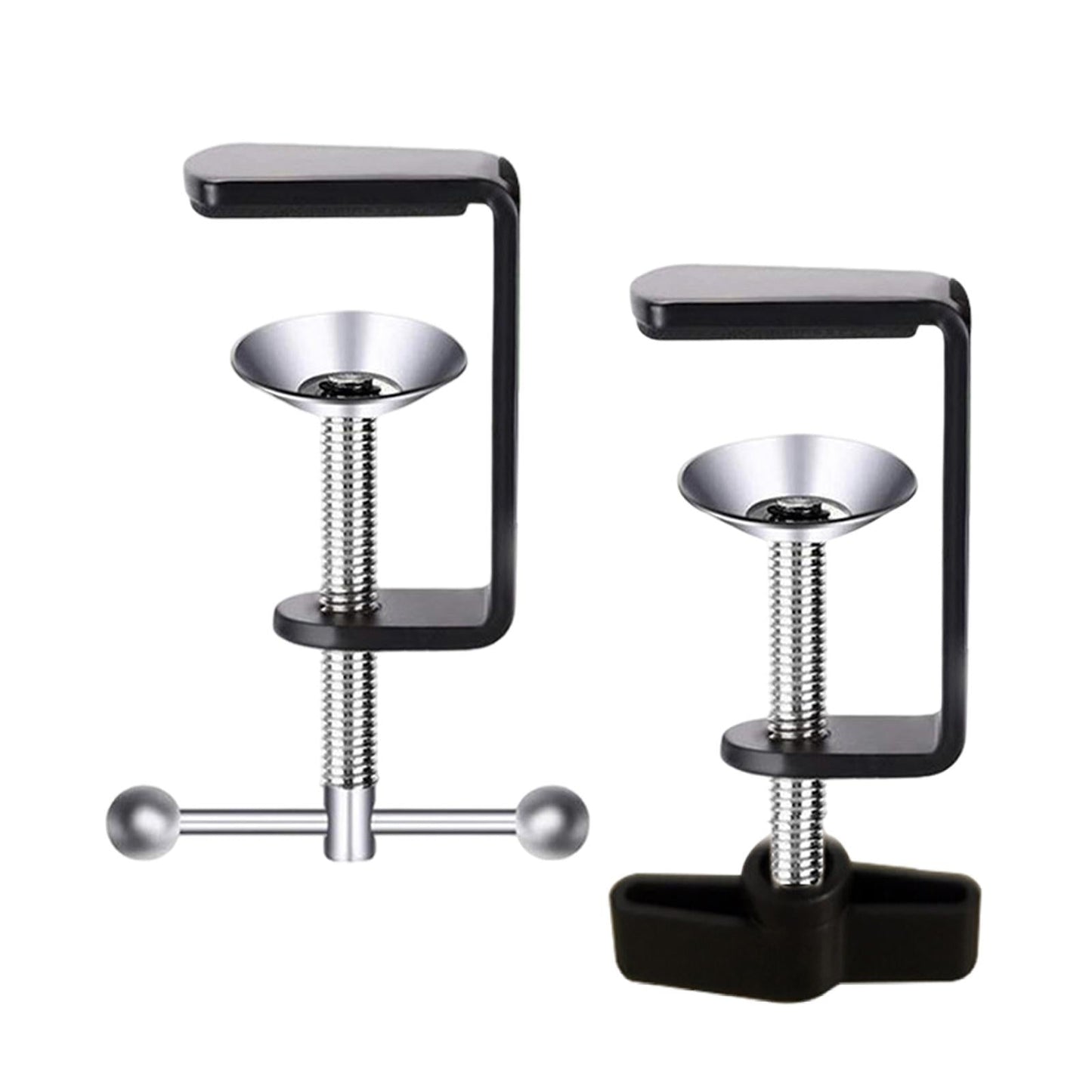 C Shape Table Mount Fixed Clip Wide Application for Desktop Desk silver knob