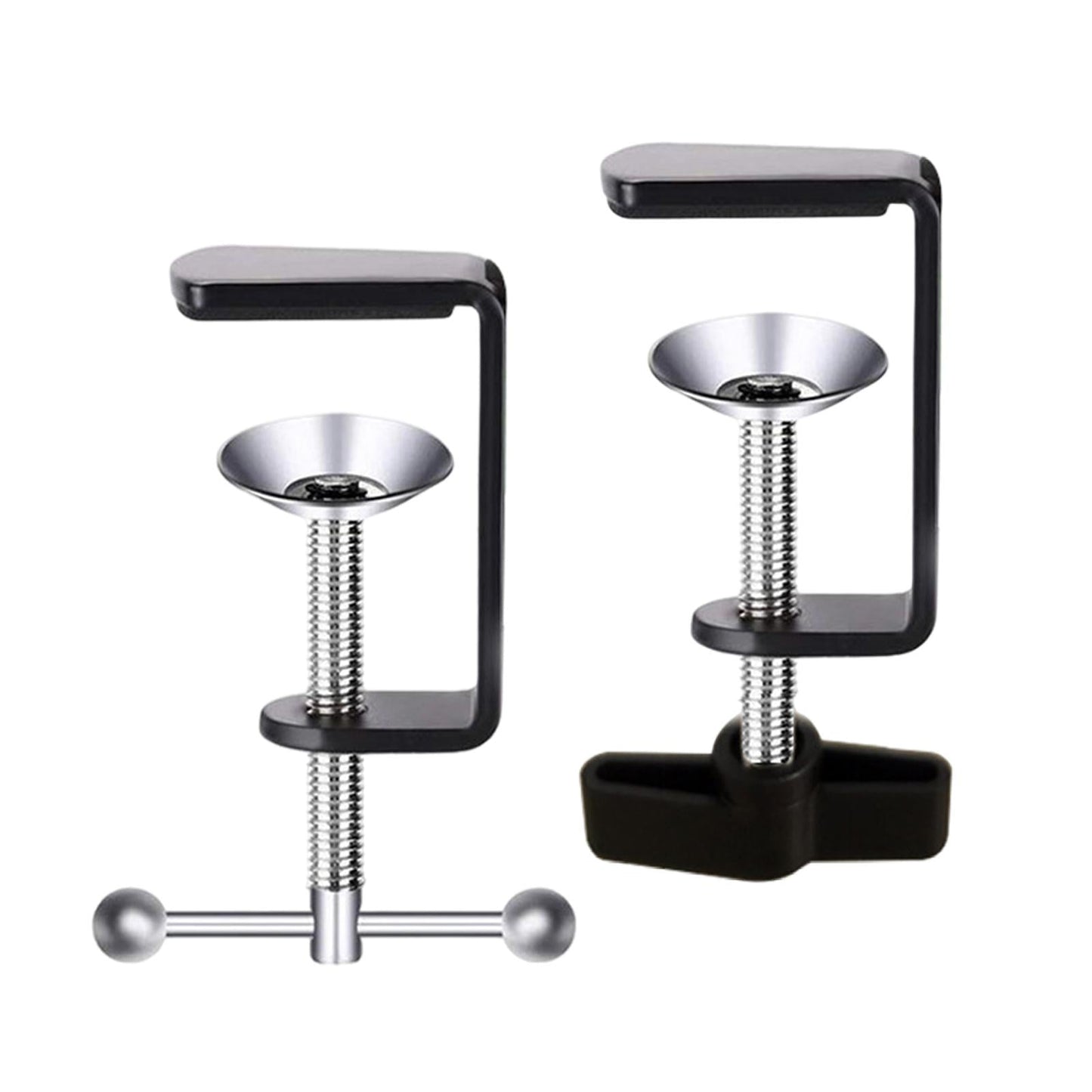 C Shape Table Mount Fixed Clip Wide Application for Desktop Desk silver knob