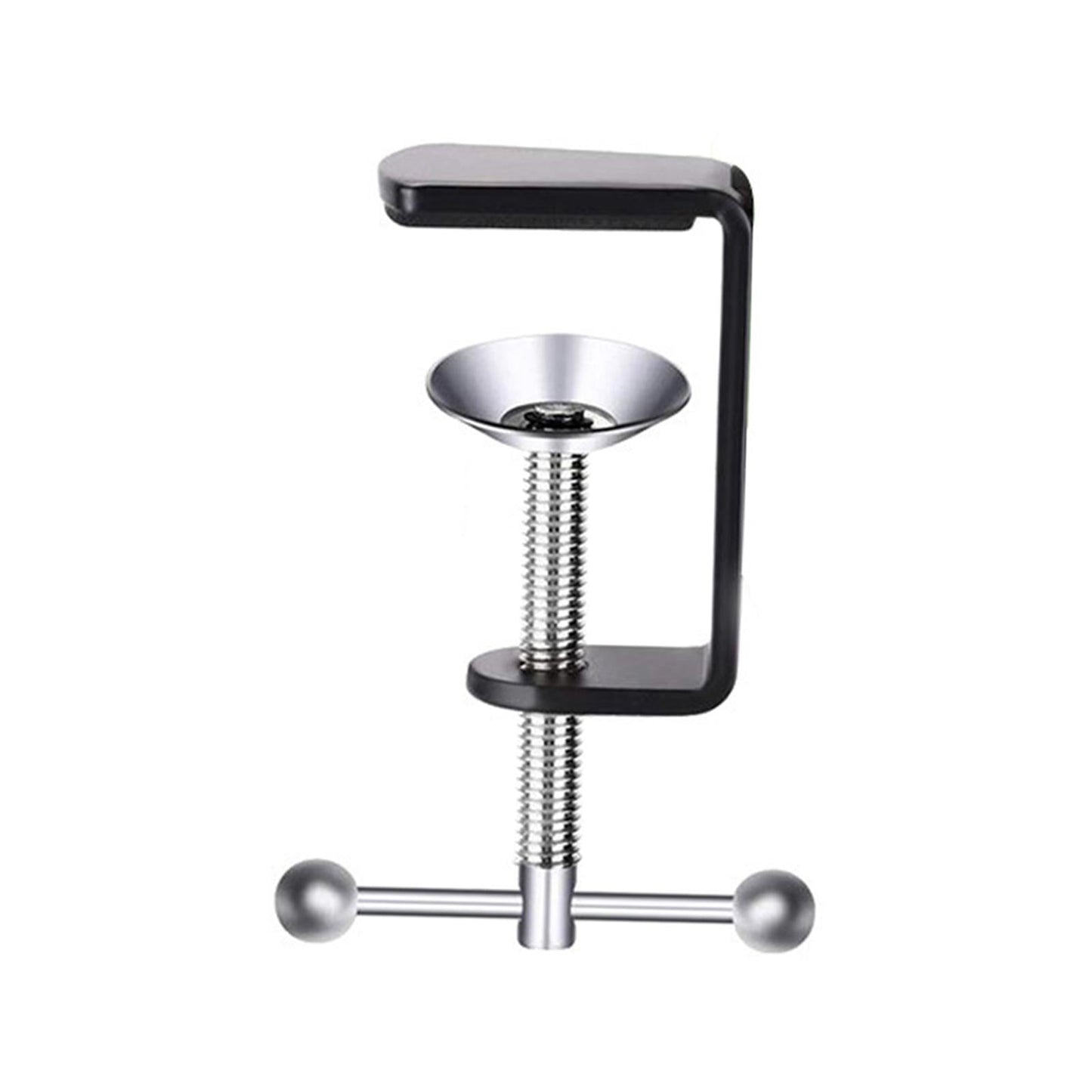 C Shape Table Mount Fixed Clip Wide Application for Desktop Desk silver knob