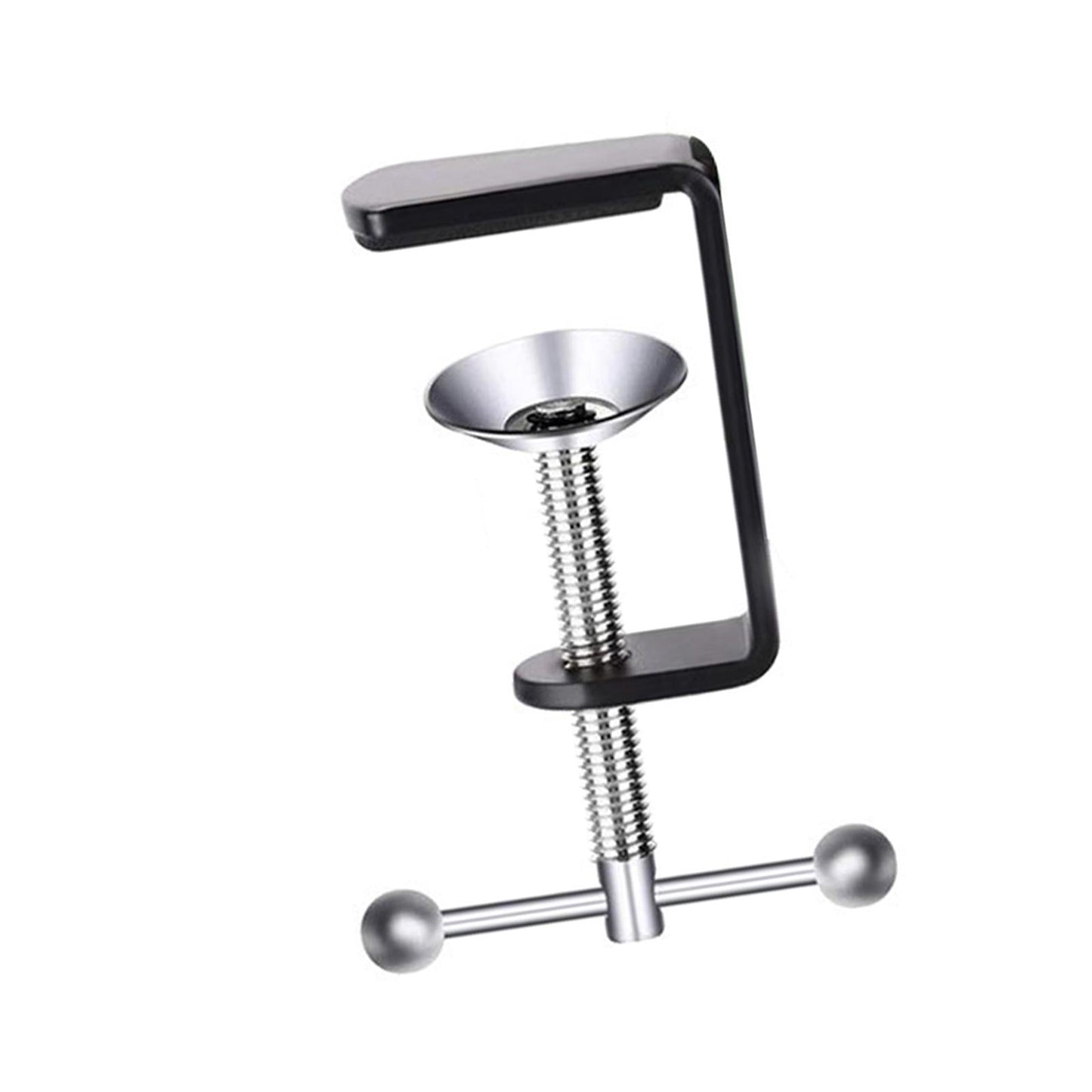 C Shape Table Mount Fixed Clip Wide Application for Desktop Desk silver knob