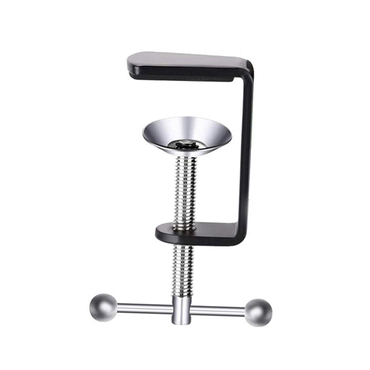 C Shape Table Mount Fixed Clip Wide Application for Desktop Desk silver knob