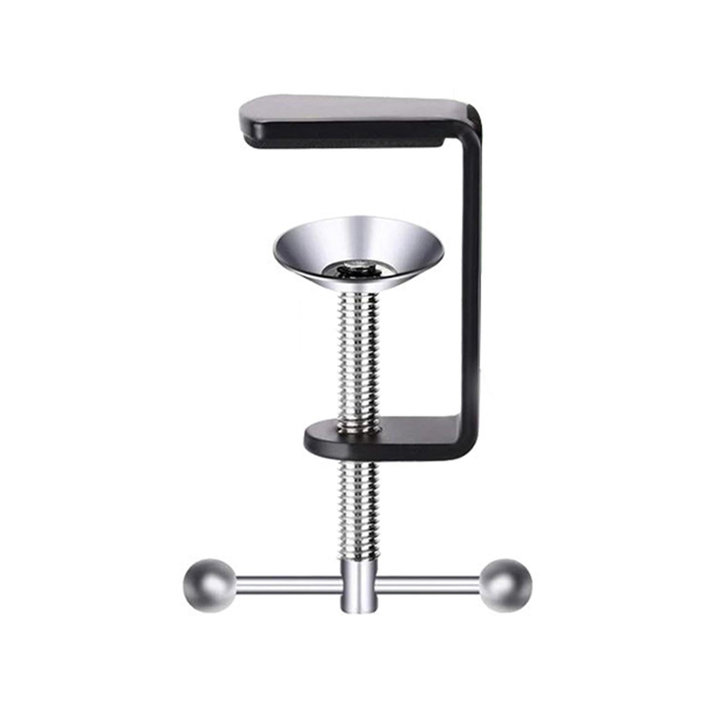 C Shape Table Mount Fixed Clip Wide Application for Desktop Desk silver knob