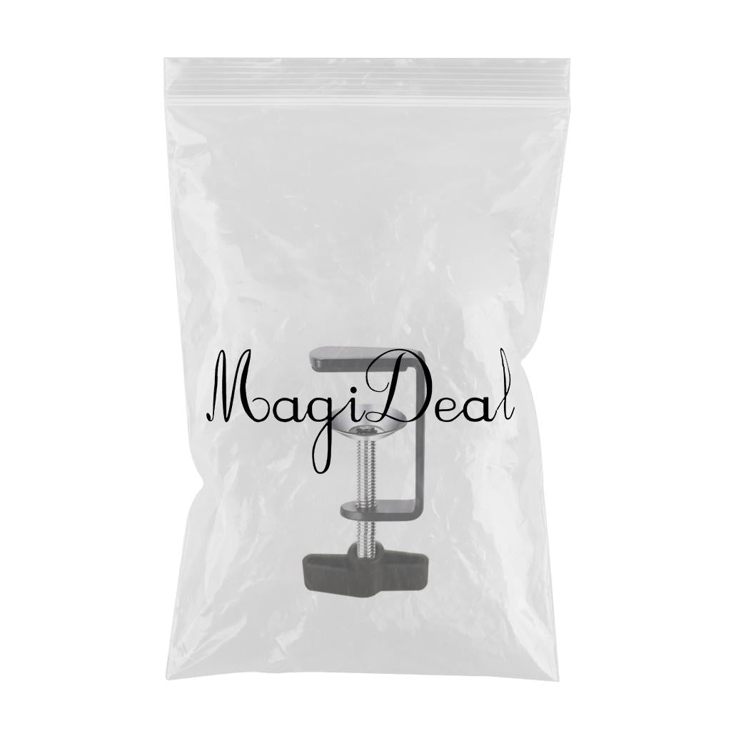 C Shape Table Mount Fixed Clip Wide Application for Desktop Desk black knob