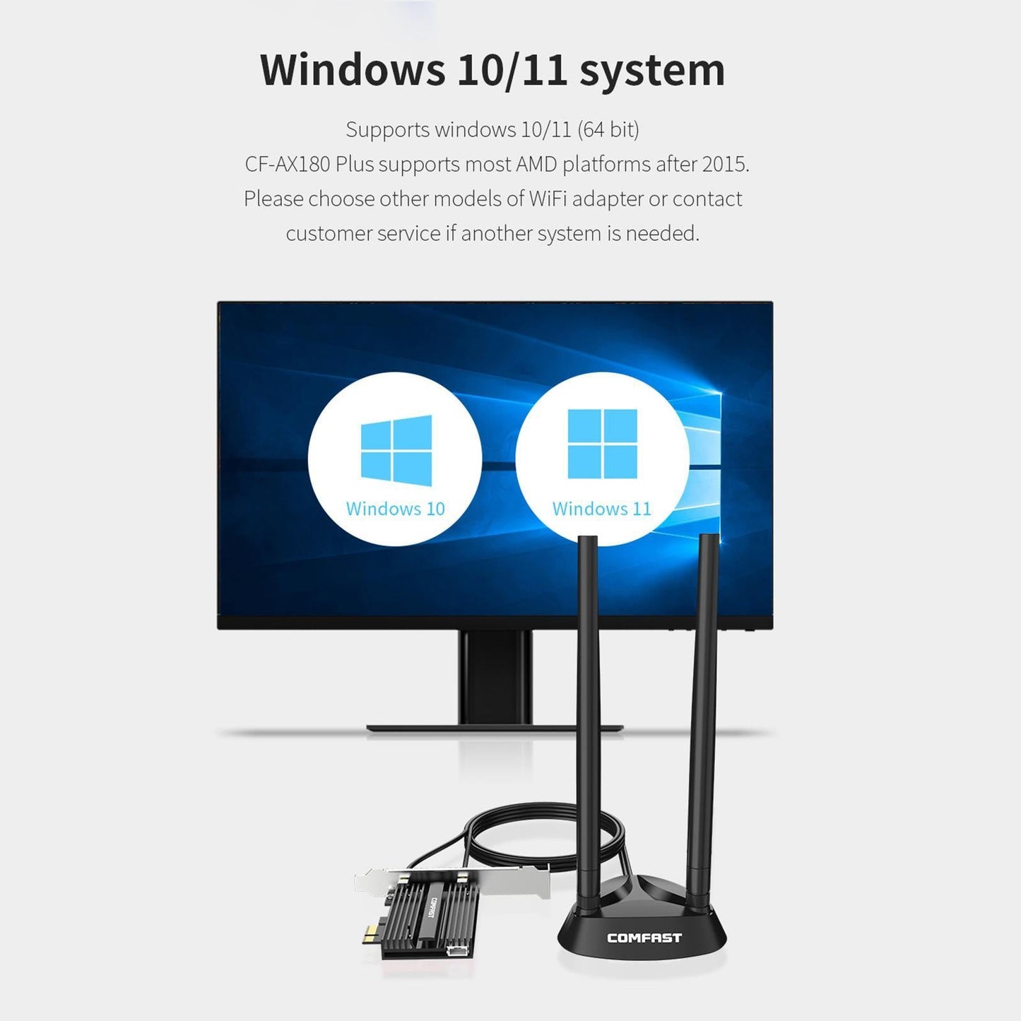 Network Adapter Card PCI Express Long Range for Windows 10 64-Bit Only