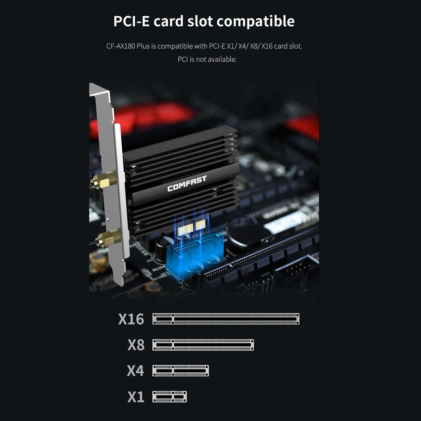Network Adapter Card PCI Express Long Range for Windows 10 64-Bit Only
