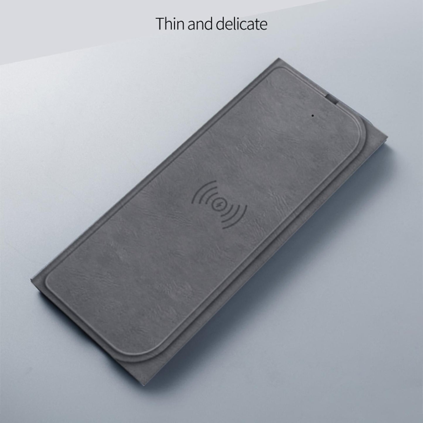 Foldable 15W Wireless Charging Mouse Pad Non-Slip for Gaming Phones Office Brown