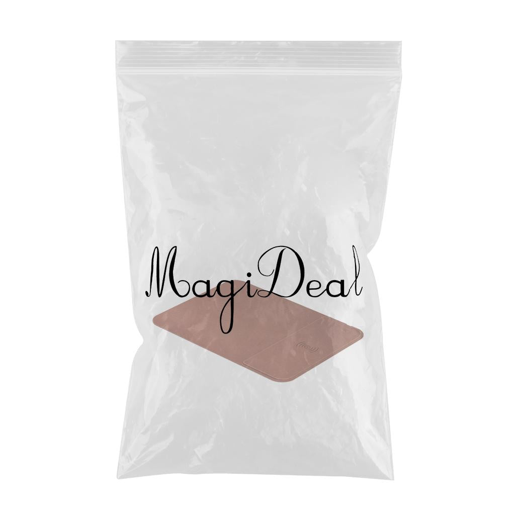 Foldable 15W Wireless Charging Mouse Pad Non-Slip for Gaming Phones Office Brown