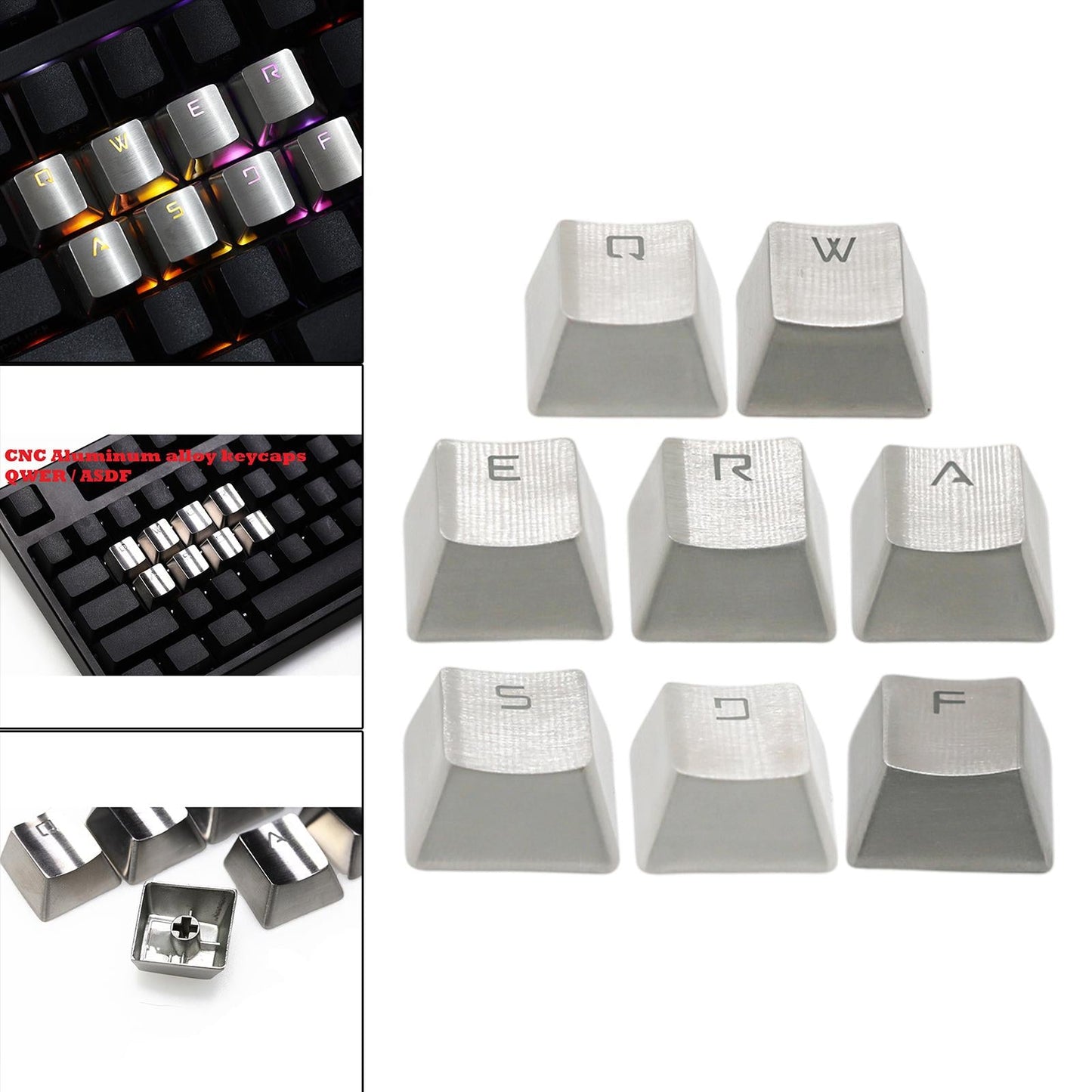 Metallic Keycaps Silver Color for CHERRY Mechanical Keyboard Professional Q