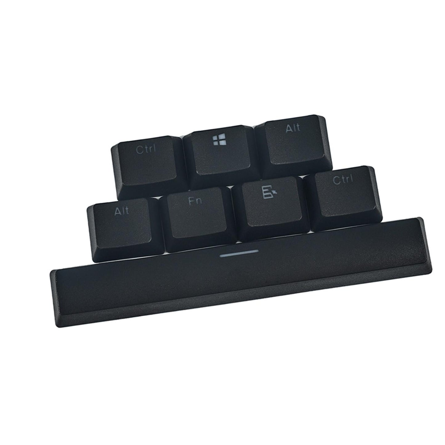 8 Pieces PBT Two-Color Translucent Keycaps for Mechanical Keyboard Black